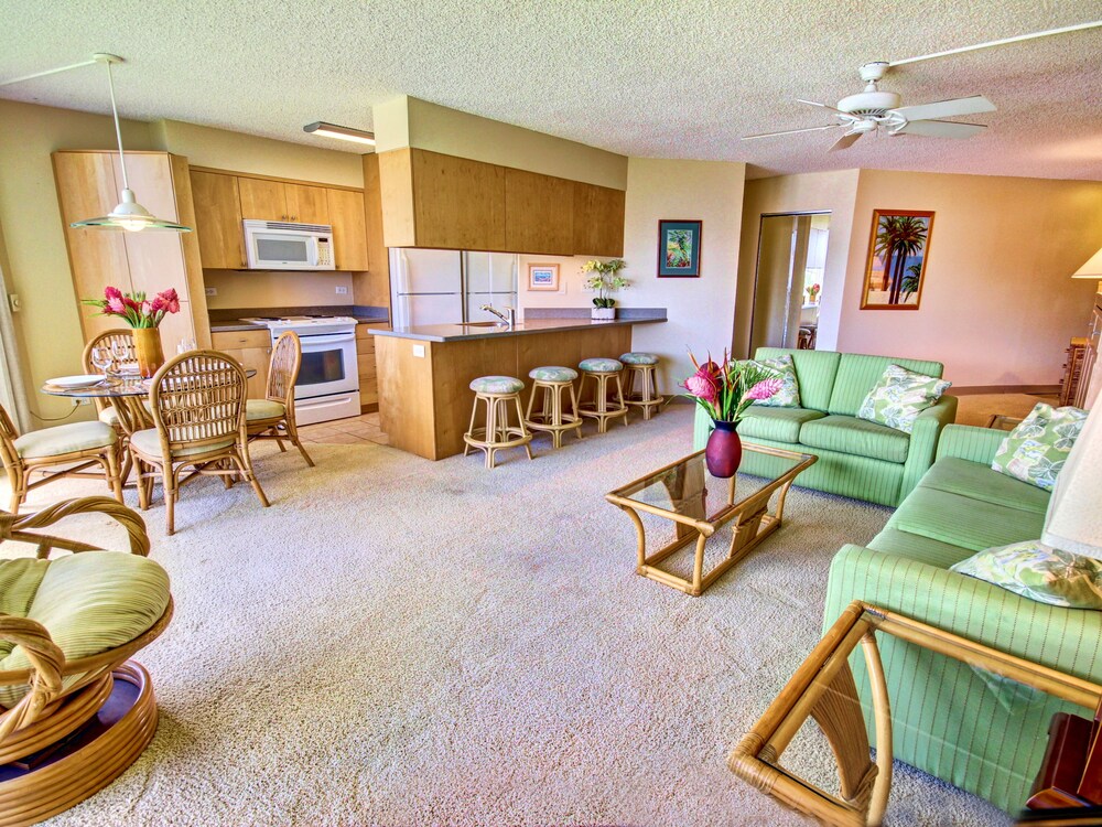 Premium Condo, 2 Bedrooms, Kitchen, Ocean View - Living Room