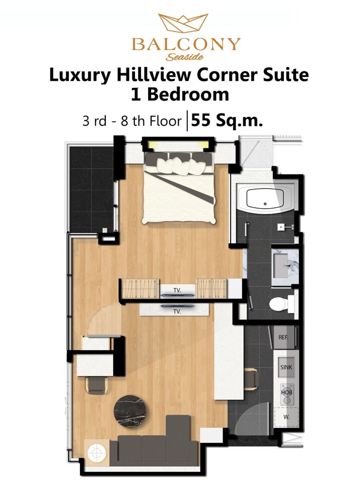 ห้องพัก (Luxury Hillview Corner Suite - 1 Bedroom)