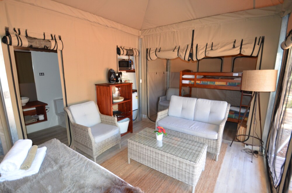 Luxury Queen Eco Tent with Ensuite - Living Area