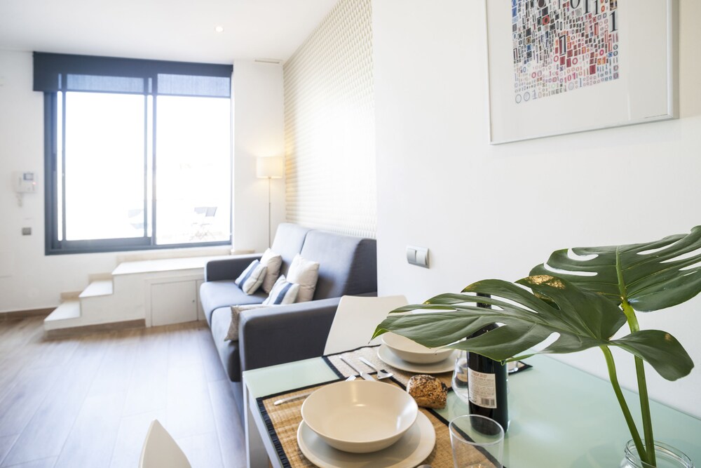 Sala de estar: Apartamento, 1 habitación, terraza