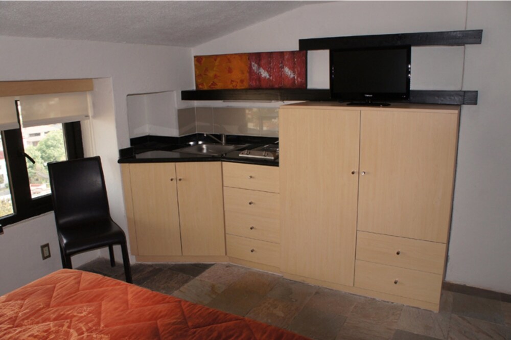 Cocina básica en la habitación