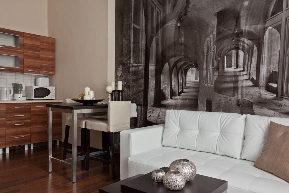 Keuken in kamer: Superior appartement, 1 slaapkamer (with Balcony, 2 Adults)