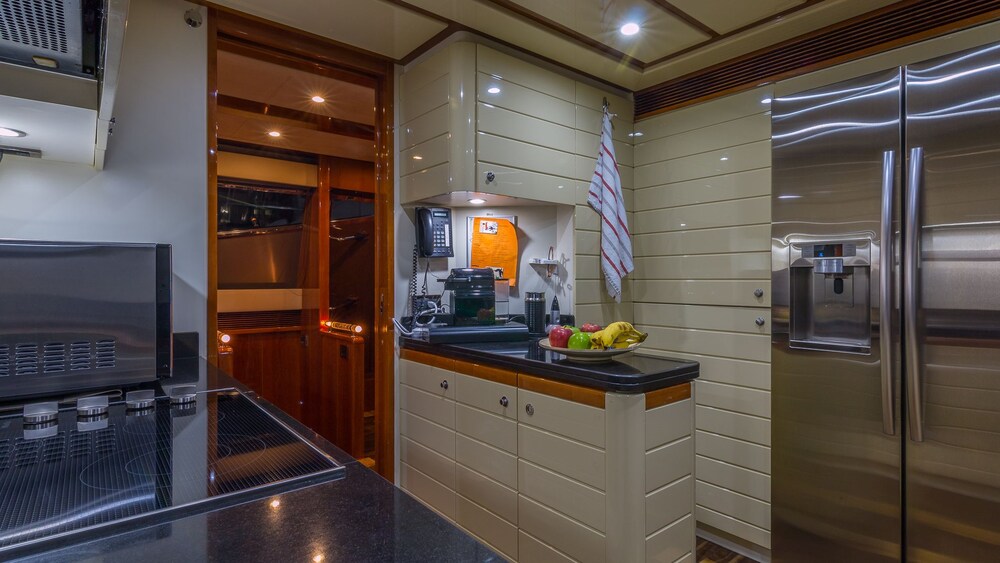 88' Ferretti Luxury Yacht - In-Room Kitchen