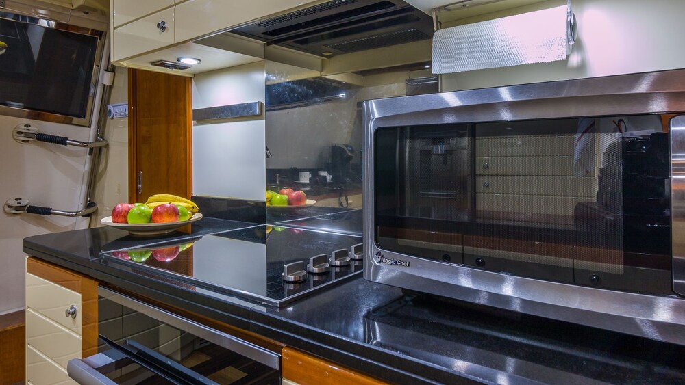 88' Ferretti Luxury Yacht - In-Room Kitchen