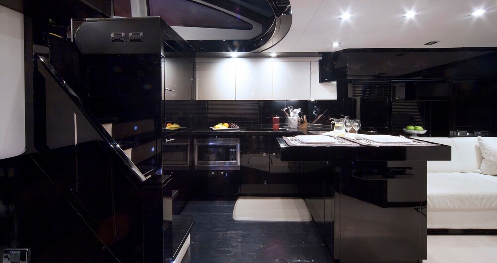 74' Sunseeker Luxury Yacht - In-Room Kitchen