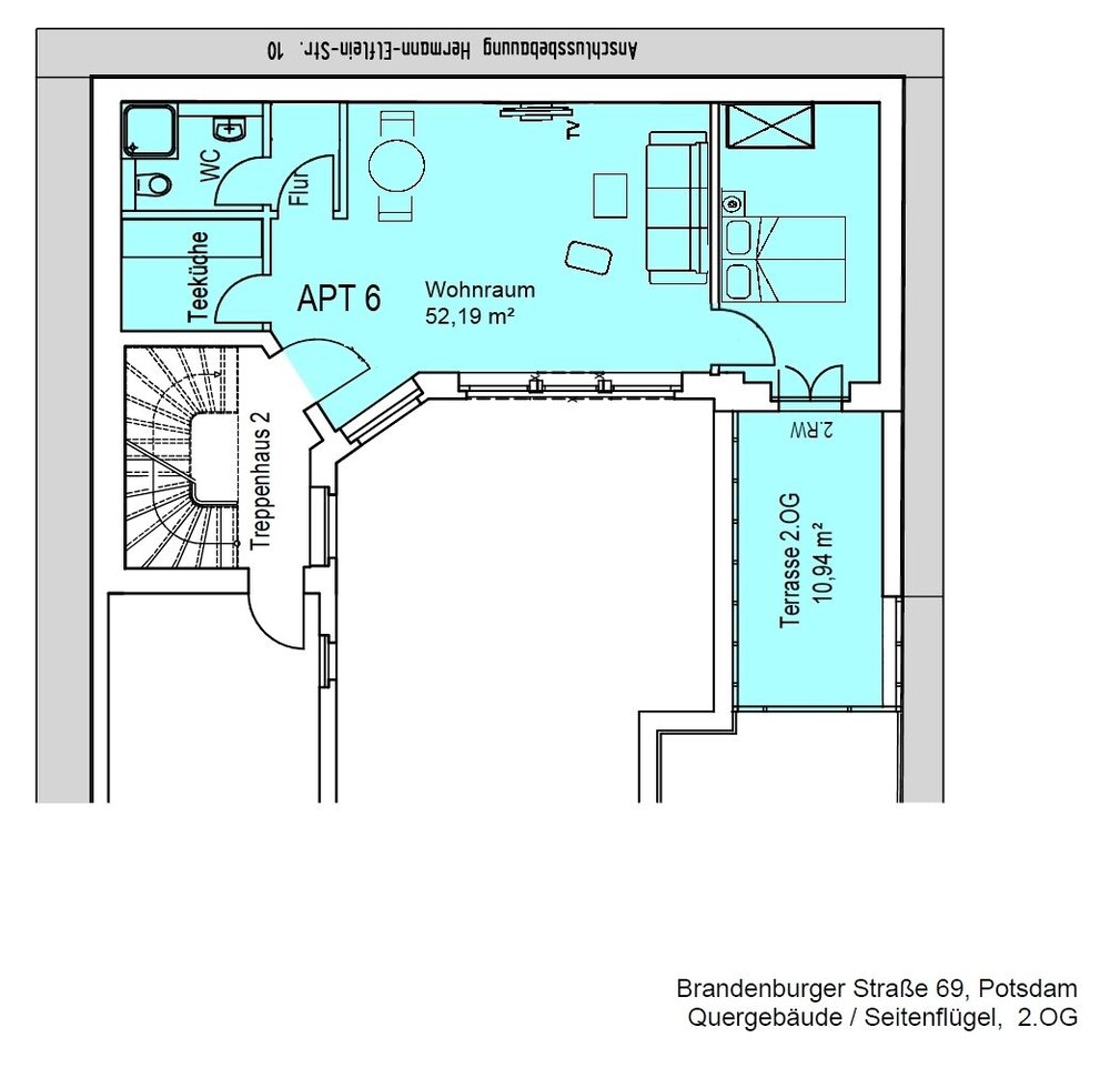 Zimmer (Apartment, 1 Schlafzimmer, Terasse, zum Innenhof hin (Apartment 6, inkl. Endreinigungsgebühr: 40€))
