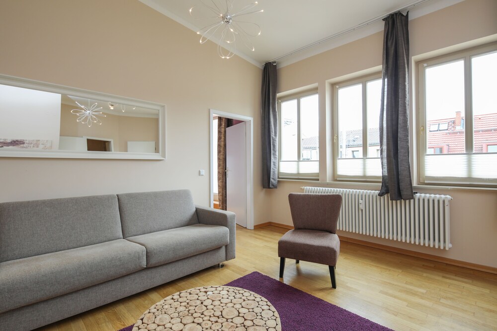 Wohnzimmer (Apartment, 1 Schlafzimmer, Terasse, zum Innenhof hin (Apartment 6, inkl. Endreinigungsgebühr: 40€))