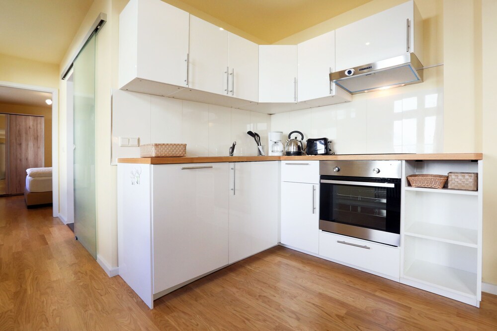 Küche im Zimmer (Apartment, 1 Schlafzimmer, zum Innenhof hin (Apartment 5, inkl. Endreinigungsgebühr: 40€))