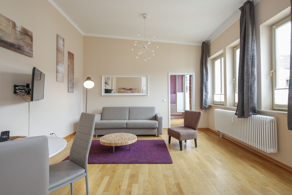 Wohnzimmer (Apartment, 1 Schlafzimmer, Terasse, zum Innenhof hin (Apartment 6, inkl. Endreinigungsgebühr: 40€))