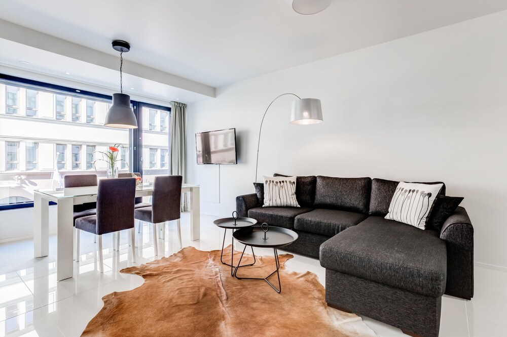 Deluxe-studio, 1 queen size -sänky ja vuodesohva, Keittiö, Kaupunkinäköala - oleskelualue