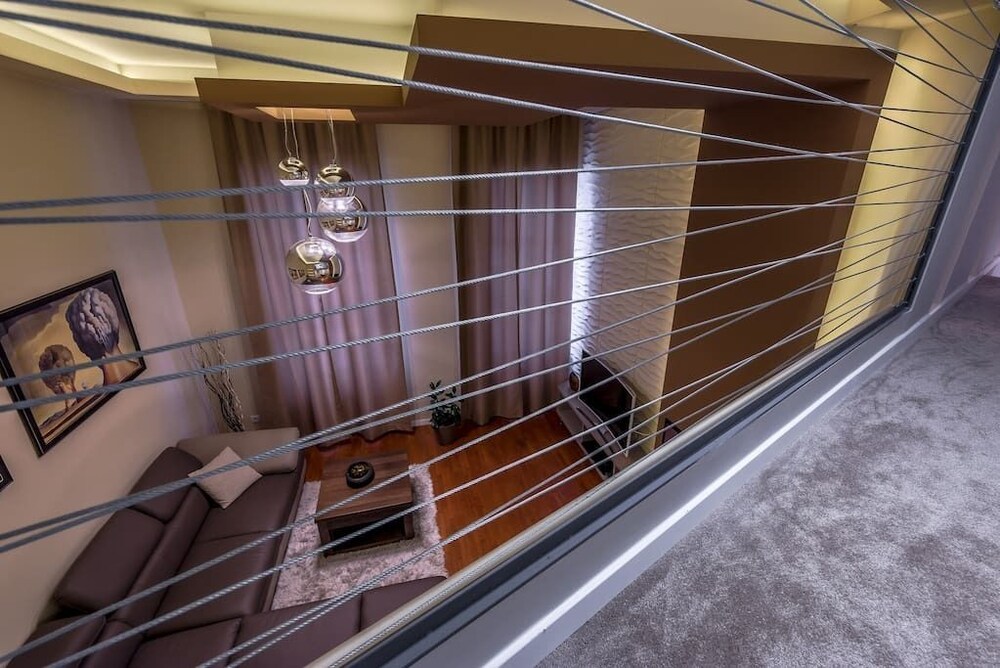 Wohnzimmer (Design-Apartment, 2 Schlafzimmer (1061 Budapest, Hegedű utca 9.))
