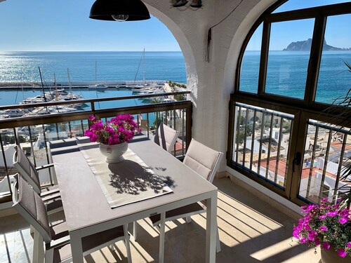 Front Line Moraira Apartment overlooking the Marina with stunning Sea Views