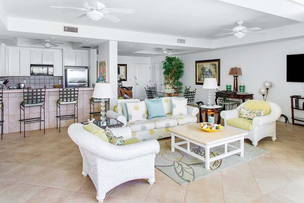 Living room, Coral Gardens on Grace Bay