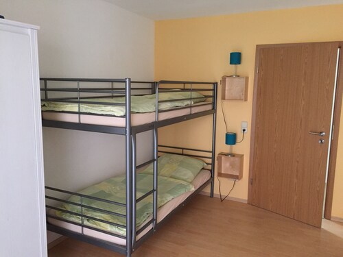Das Ferienhaus mit ruhigem gemütlichen Innenhof direkt am Kraut und Rüben Radweg