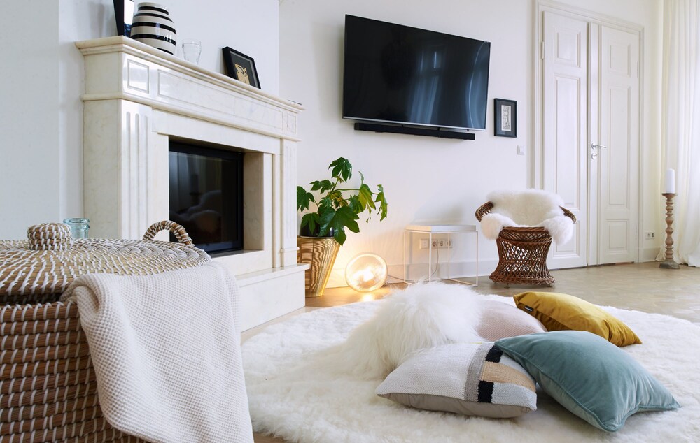 Wohnbereich (Apartment, 3 Schlafzimmer, Balkon, Parkblick (CORA A - Hinrichsenstraße 2))