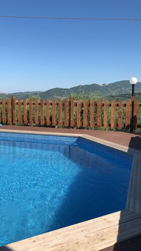 Country villa with private pool , olive grove , views and close to restaurants