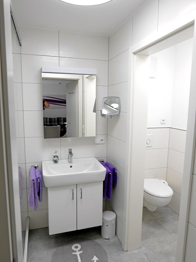 Badezimmer (Apartment, 1 Schlafzimmer, Kochnische, Meerblick)