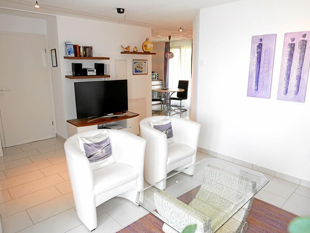Wohnbereich (Apartment, 1 Schlafzimmer, Kochnische, Meerblick)