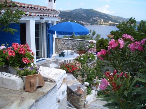 Luxury villa in flower paradise with private beach