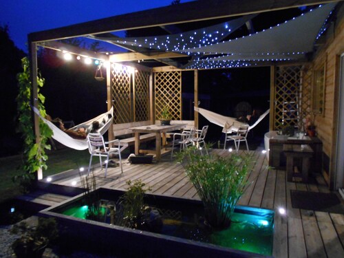 maison plain pied 4ch 4km plage surf, jacuzzi, jardin