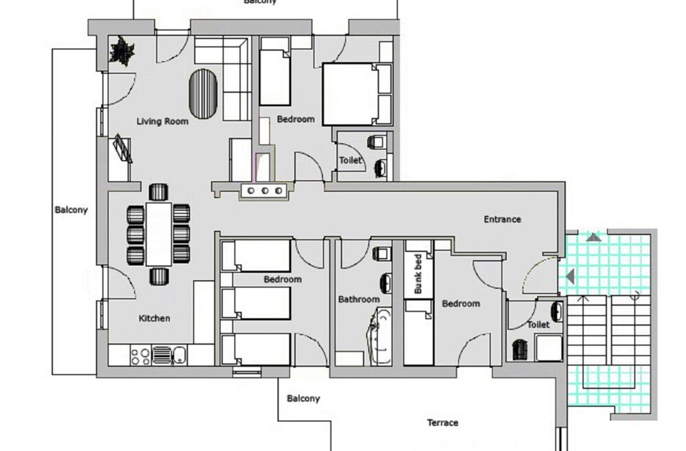 Standard Apartment, 3 Bedrooms, Mountain View (Final Cleaning Fee 100,00 EUR) - Guestroom