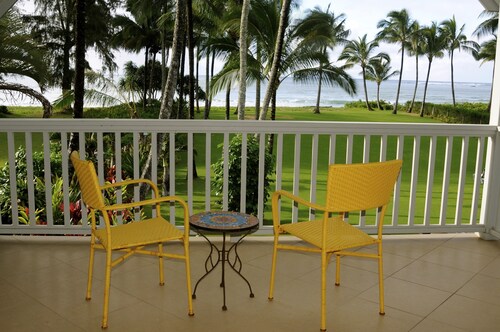 Beach Front. Dolphin House. Hanalei Bay, Kauai.