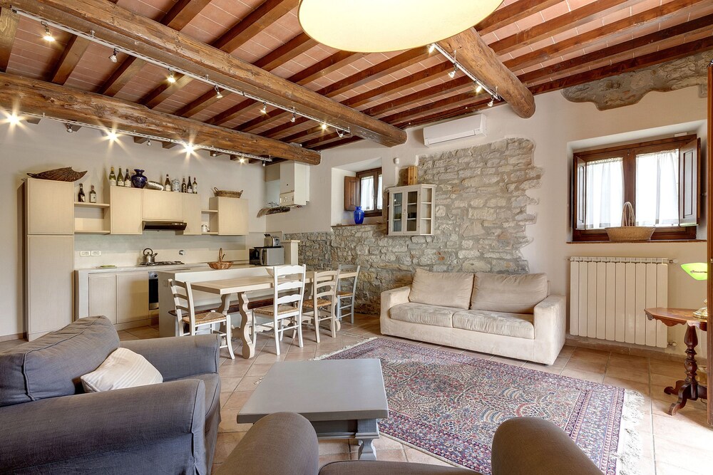거실 공간 (Appartamento, 3 camere da letto vista campagna (per 7 persone))