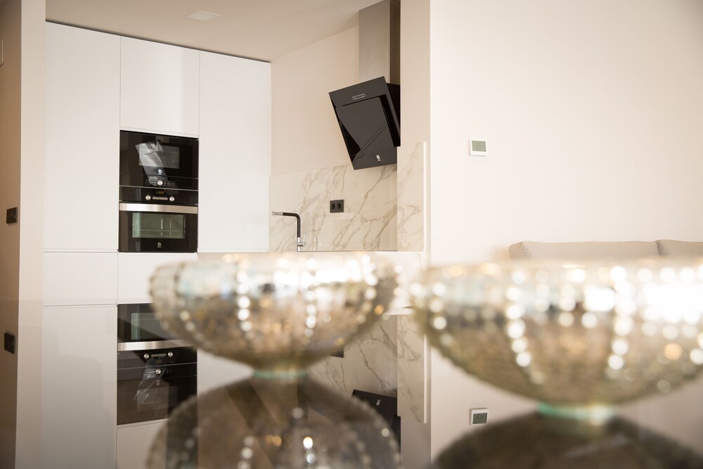 Cocina en la habitación: Apartamento superior, 2 habitaciones, terraza, vistas al mar (Malagueta)