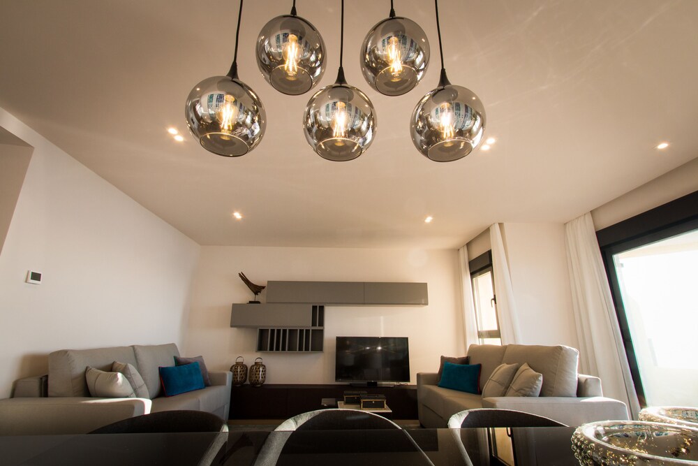 Sala de estar: Apartamento superior, 2 habitaciones, terraza, vistas al mar (Malagueta)