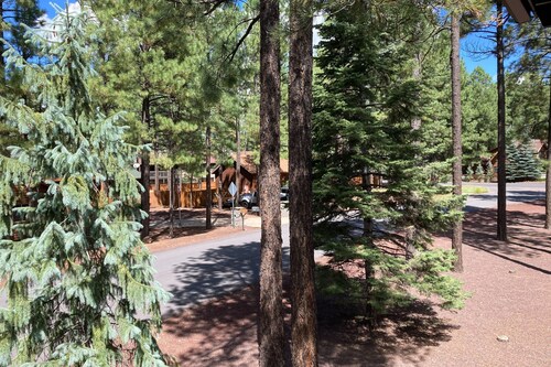 Bohemian condo with updated interior, work desk, fireplace, & mountain views