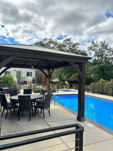 3 units of 5 bedrooms, 4 bathrooms, murphy bed, sofa sleeper, pool & hot tub.