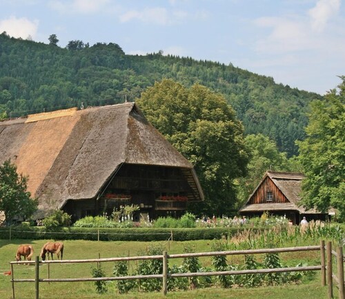 Ferienhaus 'Haus Am Waldrand' mit Bergblick, Privatterrasse und Wi-Fi