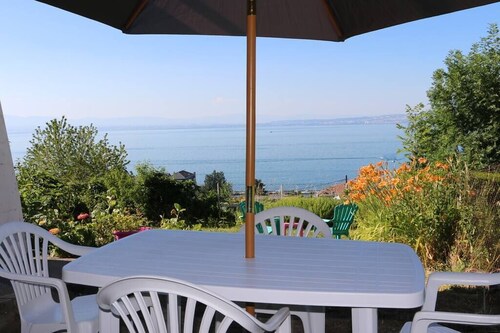 2 pieces, garden level, Vue imprenable sur le Lac Léman