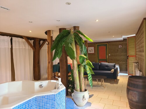 Grand studio avec jacuzzi privé
