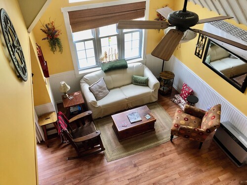 Relax at High Tide; Salt air, sea glass, and cozy comfort.