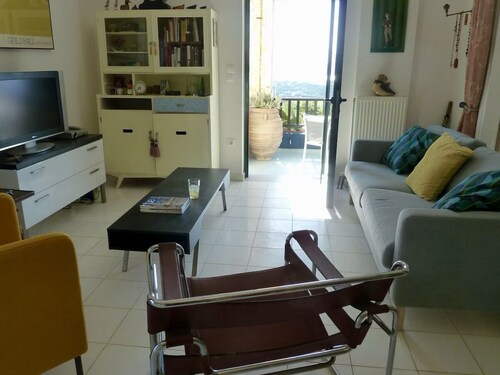 Charmante Villa bei Chania, Meerblick, privater Pool, für bis zu 5 Personen.