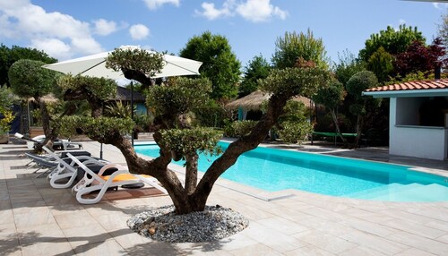 Large air-conditioned house (10 people) in large enclosed wooded grounds, heated swimming pool