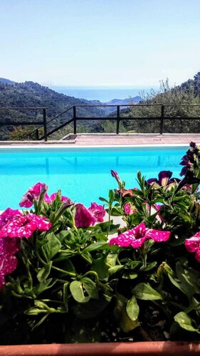Beautiful farm house with pool, open spaces and amazing sea views