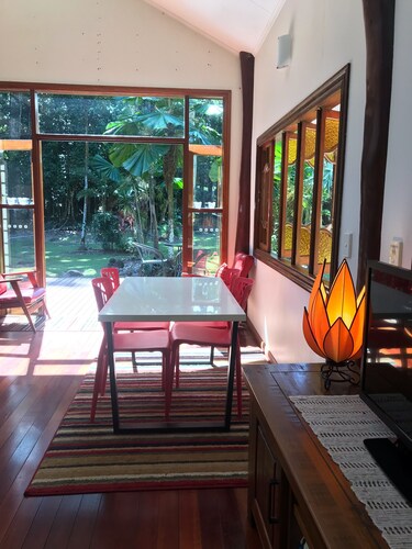 Secluded home hidden in an ancient, enchanted forest with beautiful creek