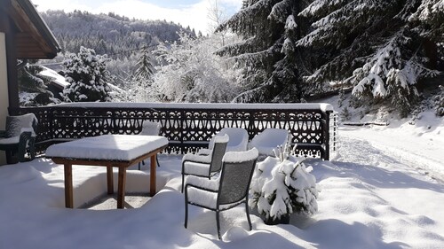 Superb apartment in a renovated mountain farm. Sleeps 4-6. Quiet surroundings.