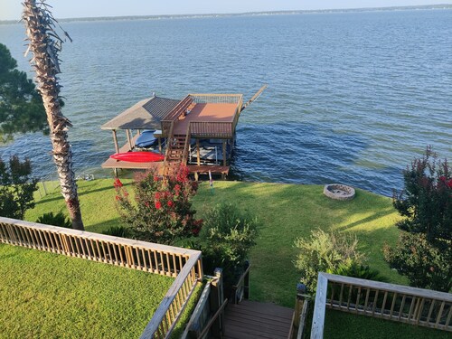 Million Dollar Open-Water View on Lakefront with 2-Story Dock