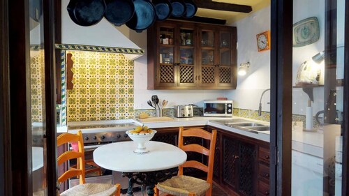 Traditional 18th century house with courtyard & pool in historic pueblo blanco