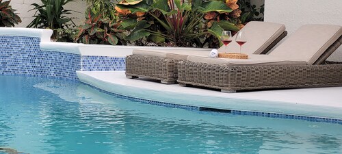 2 Private Cabanas with kitchen and a Private Pool.