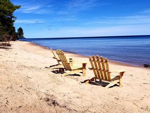 *Little Betsy cabin on Lake Superior sandy beach*