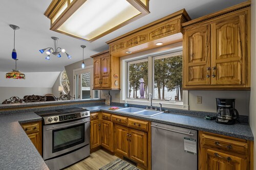 Waterfront home in Sturgeon Bay- unique architecture and new huge patio showcasi