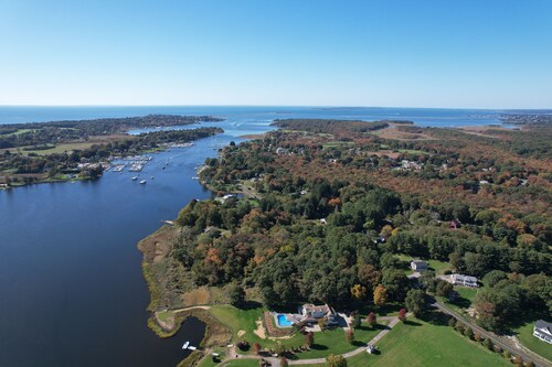 Elegant Waterfront Estate On 2 Acres ~ Private Pool ~ 12 min from Mystic!