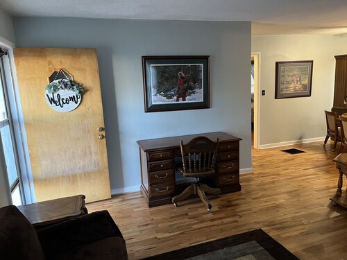Cozy home with easy access to the main highway thru town, but in quiet area.