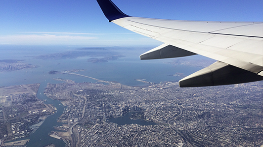 City view from airplane