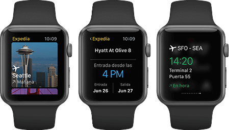 App de Expedia para Apple Watch