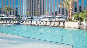 4 outdoor pools, open 8:00 AM to 6:00 PM, pool cabanas (surcharge)